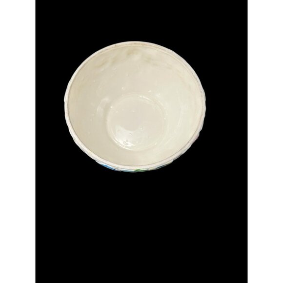 Vintage Japanese Hand Painted Raised Floral Lidded Powder Dresser Jar Ceramic 5" - Picture 3 of 10